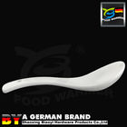 Japanese Style White Ceramic Durable Used Spoon with Hole and Curved Shape